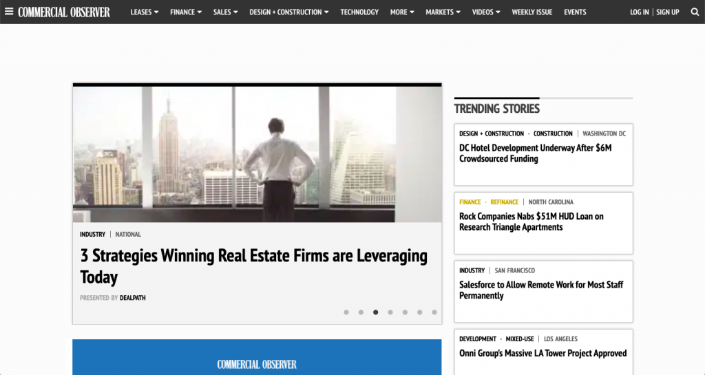 Commercial Real Estate News Websites commercial observer