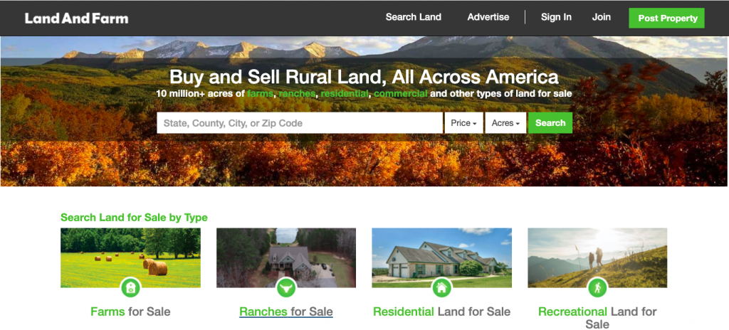 LandandFarm Commercial Real Estate Listing Site