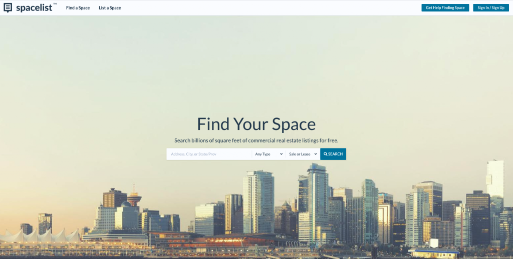 Spacelist Commercial Real Estate Listing Site